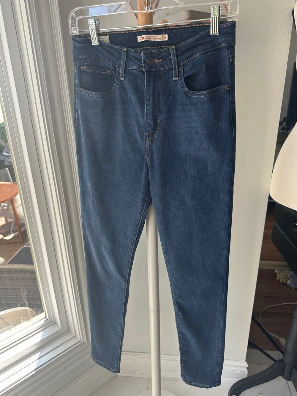 LEVI’S Premium 721 Women’s High-Rise Skinny Dark Blue Slim Fit Jeans Size 28